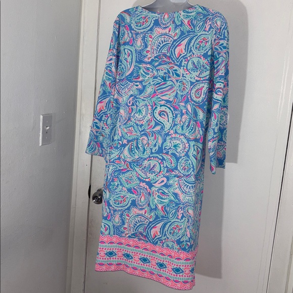 Lilly Pulitzer Blue Pink Paisley Shift Dress - Picture 4 of 4